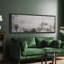 «Rustic Countryside Enigmatic Vale Grayscale Landscape», reproduction d'art sur toile-98042073-111375985
