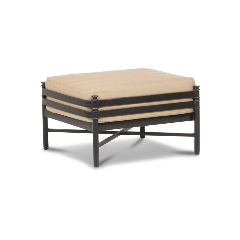 Lancaster Outdoor Ottoman, Canvas Heather Beige Sunbrella® Canvas