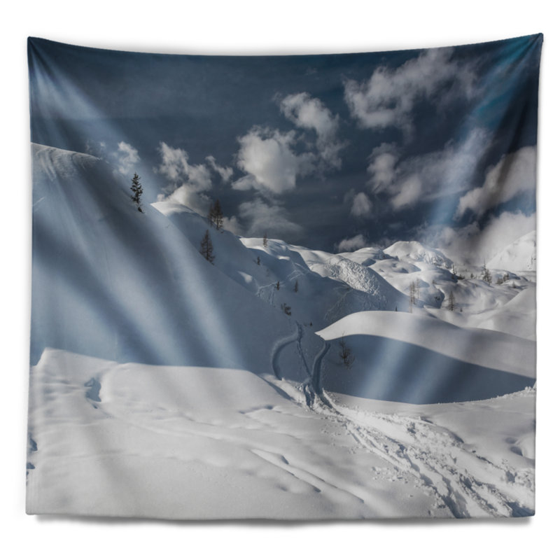Tapisserie «Pistes de ski sur une pente», H 32 po x l 39 po