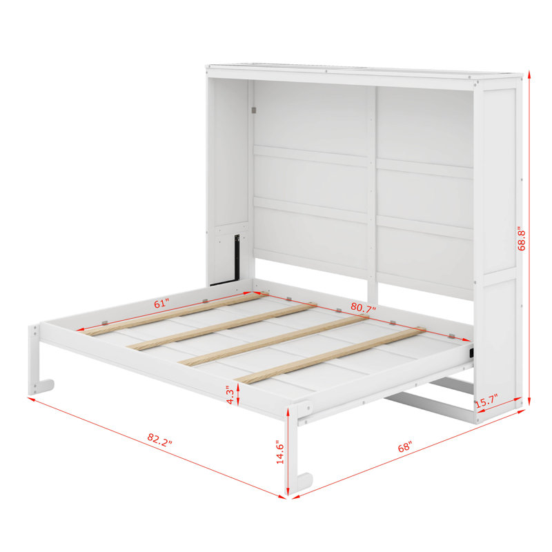 Grand lit escamotable mural, Blanc, Grand lit