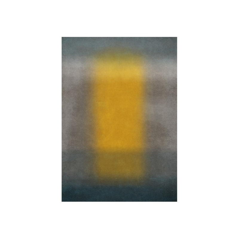 «Gray and Yellow II» par Sofia Fox, impression sur toile tendue, Couche de verre, H 34 po x l 24 po x P 1,5 po