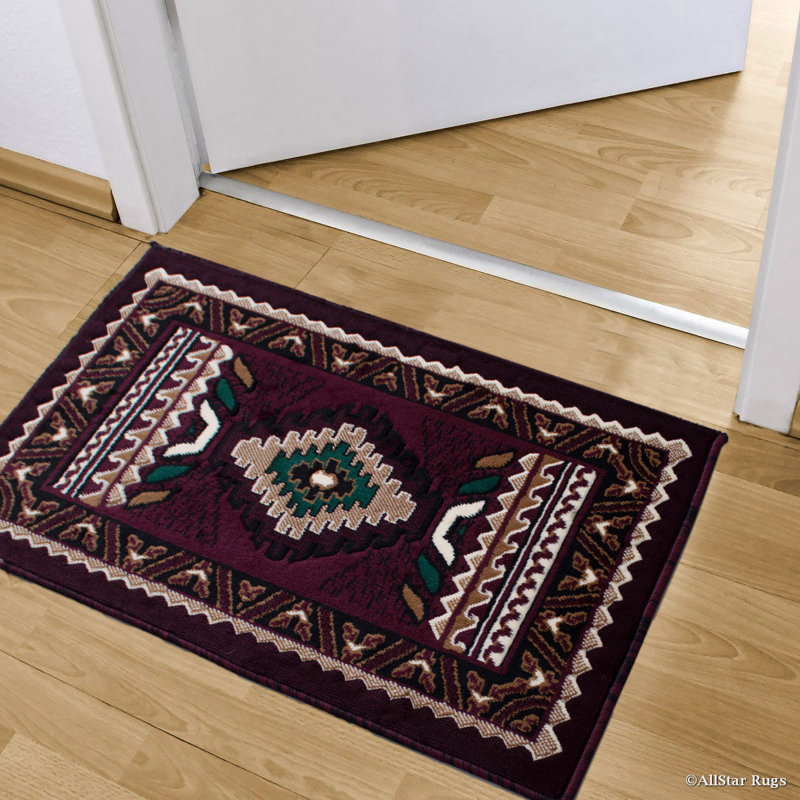 Allport Geometric Indoor Doormat, Burgundy