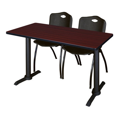 Neyland Cain T-Base Training Seminar Table & 2 M Stack Chairs