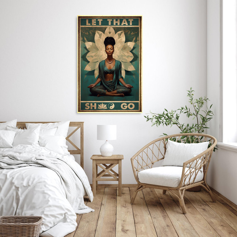 " Yoga Let That Shoo Go ", L 16 po x H 20 po x P 1,25 po