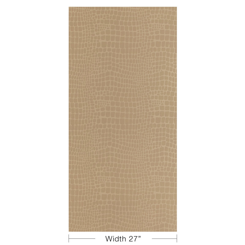 Celeste Croc Animal Print Wood Pulp Blend Pretrimmed Roll, Beige