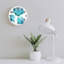 Horloge murale 12 po avec coquillage bleu aquarelle, pour salle de bain