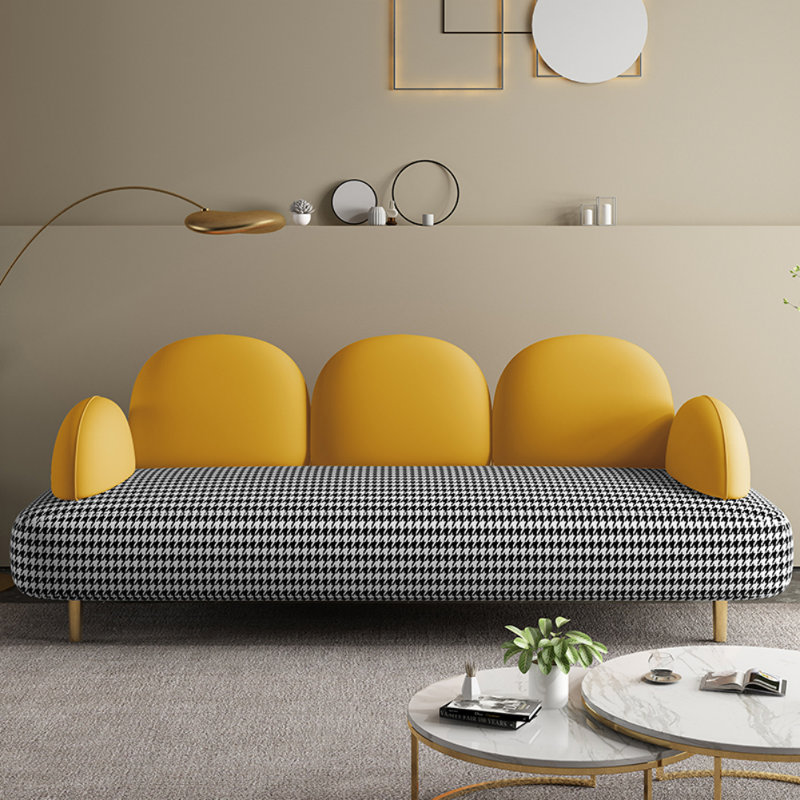 Italian Simple Light Luxury Sofa, Black/White/Yellow