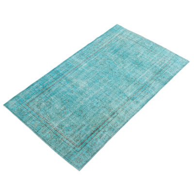Tapis turquoise à transition de couleur 4 pi 8 po x 8 pi 7 po