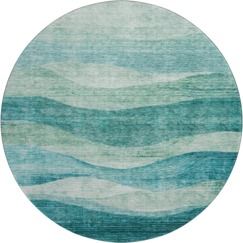Premium Machine Washable Krause AMF1141 Swirls Rug, Round 8'