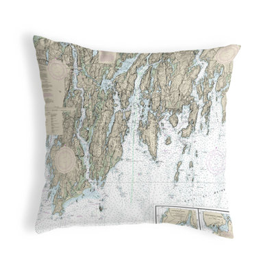 BoothBay, ME Non-Corded Indoor/Outdoor Throw Pillow