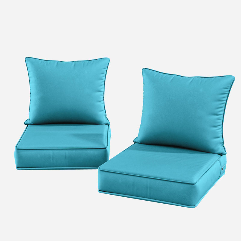 Outdoor Seat / Back Cushion, Lake Blue, 22" W x 22" D