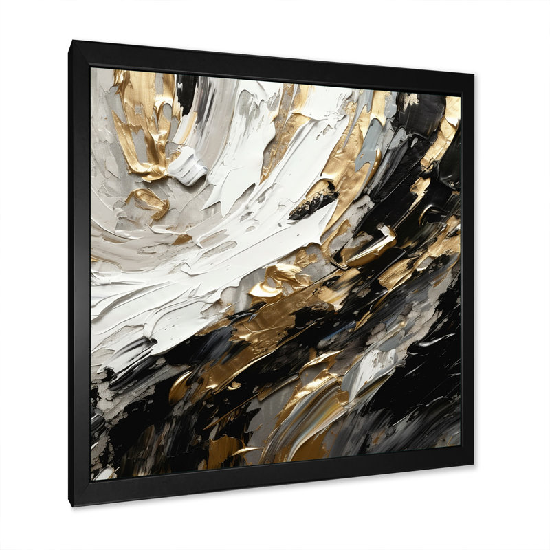 Golden Wave Reflections VI - reproduction sur toile, Impression noire sur toile encadrée, H 16 po x l 16 po x P 1 po