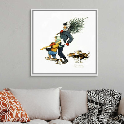 «Norman Rockwell Bringing Home The Tree», art mural sur toile