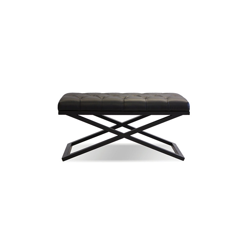 Banc en similicuir Crosstown Vires, H 17 po x l 36 po x P 19 po