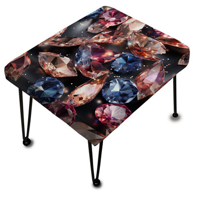 Opulence mauve et dorée en verre Glamour - repose-pieds rectangulaire Glam