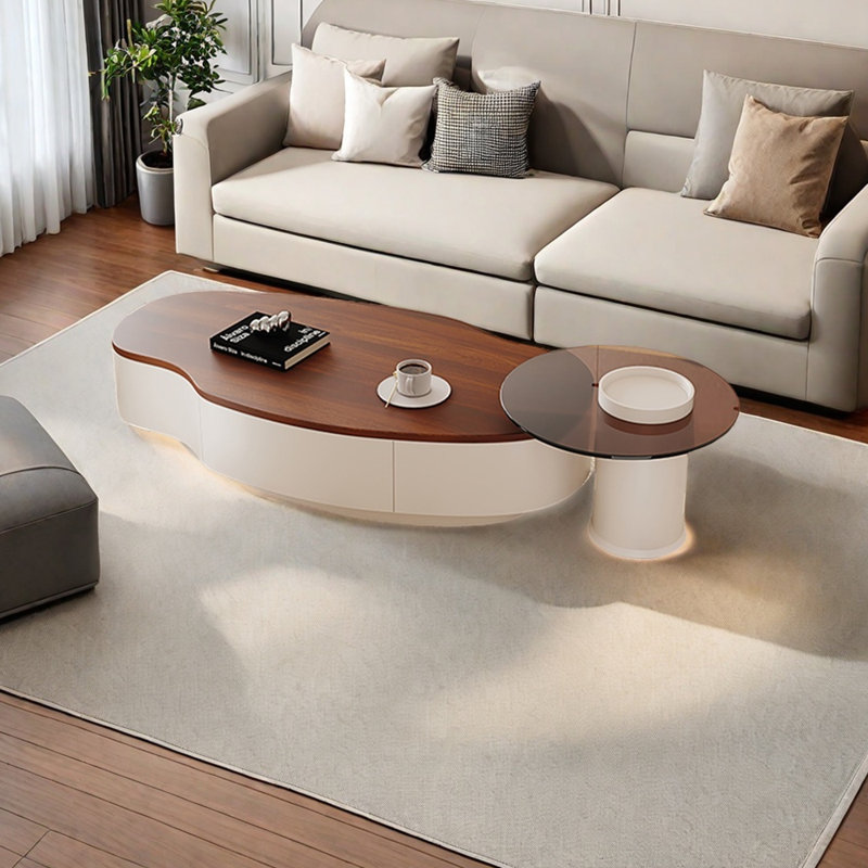 Table basse Minimalist, Blanc, H 12,99 po x L 39,37 po x l 19,68 po