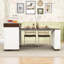 Îlot de cuisine roulant avec table de salle à manger pliante, armoire de rangement et prise de courant intégrée-1898072015-1898072013