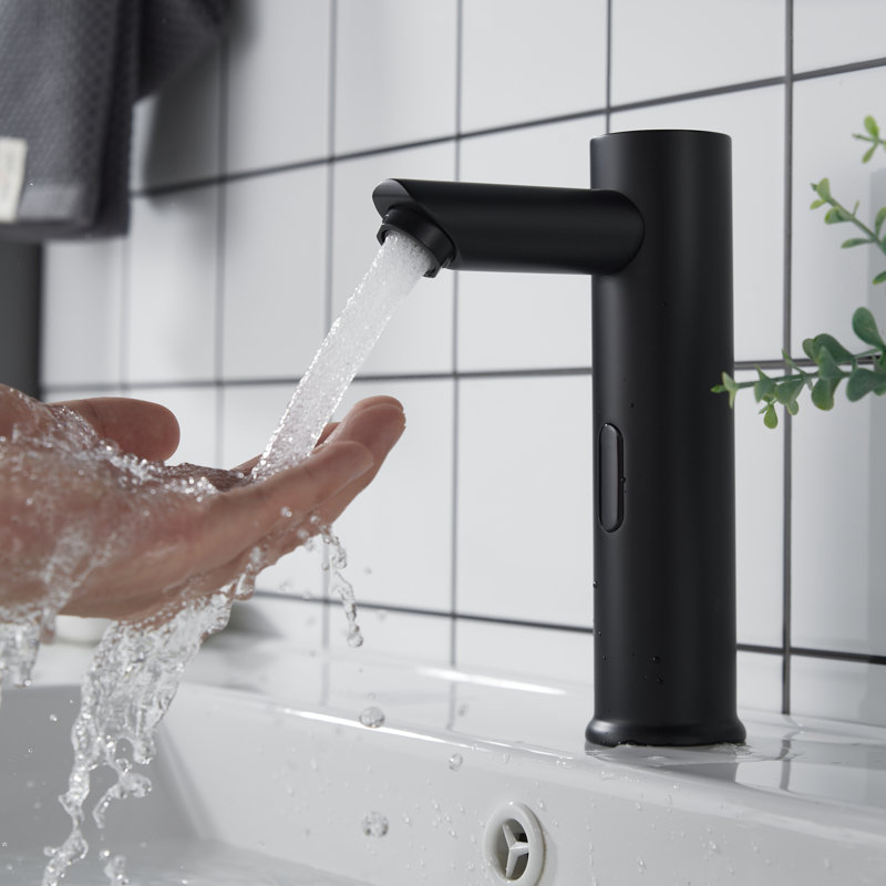 Touchless Hands-Free Sensor Bathroom Sink Faucet, Matte Black