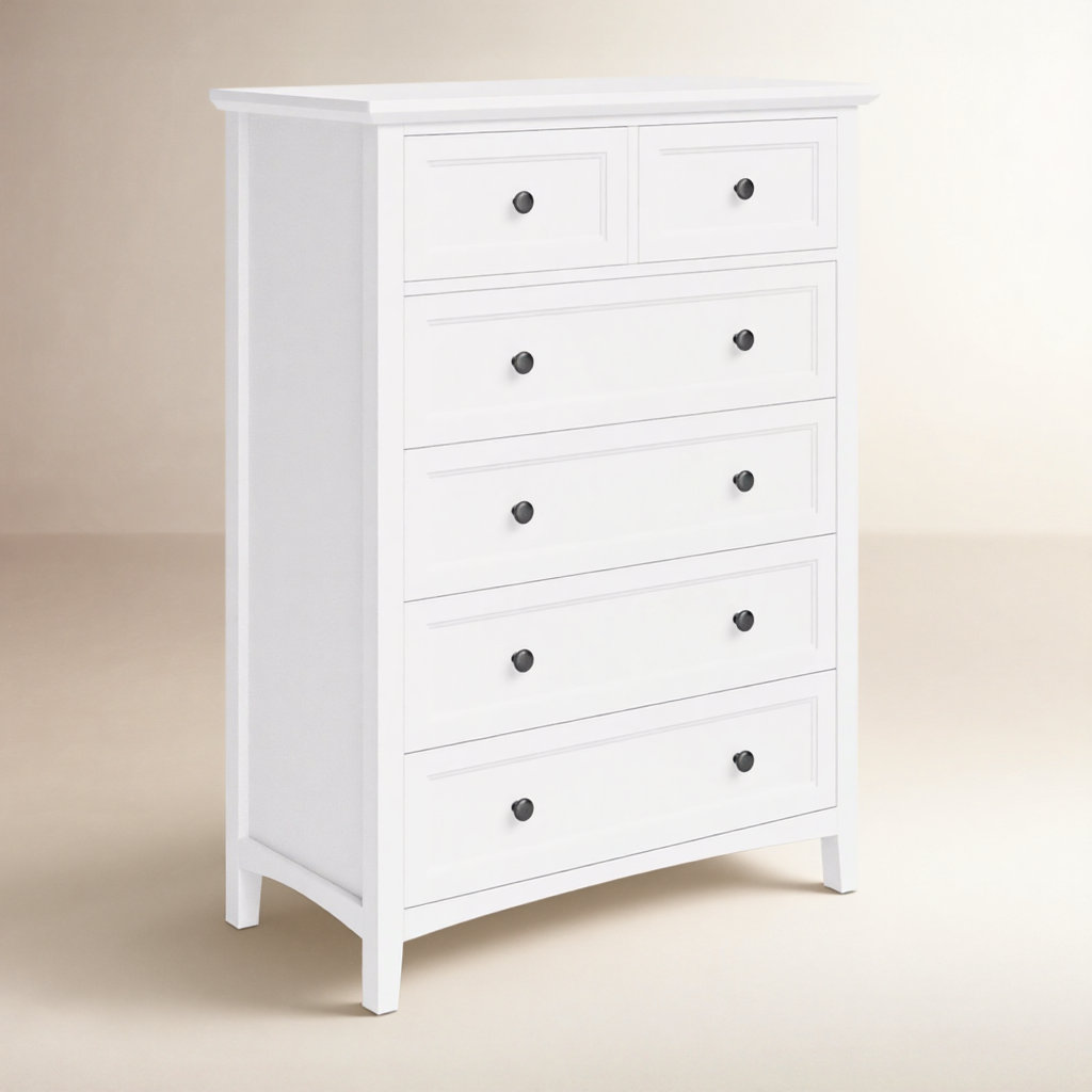 Renee 5 - Drawer Dresser, White