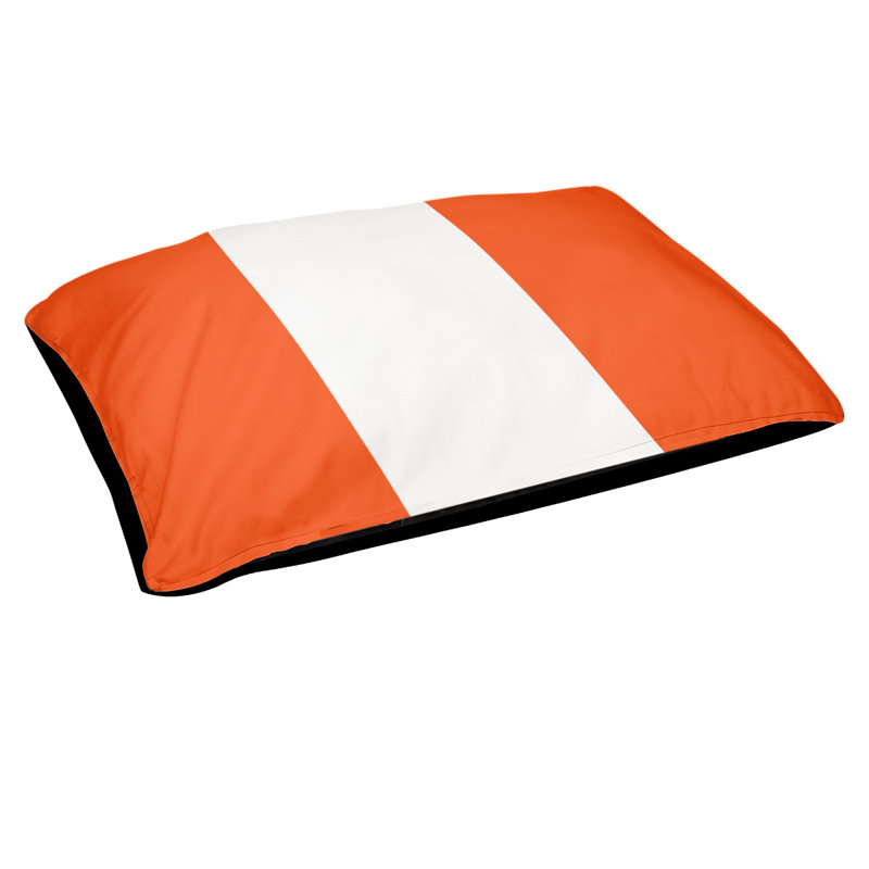 Coussin pour chien Denver, Orange / blanc, Moyen (H 6,5 po x l 40 po x P 30 po)