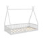 Lit simple en bois avec clôture-2020481926