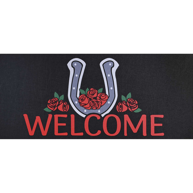 Doormat Insert Welcome Horseshoe 22x10