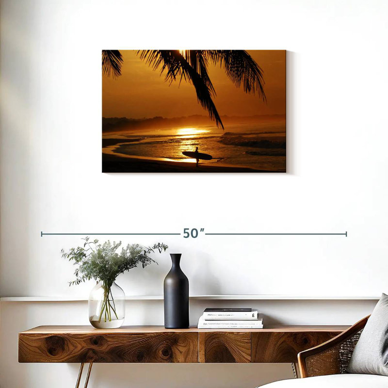 Gillard Sunset Gold Surfer, H 20 po x l 30 po
