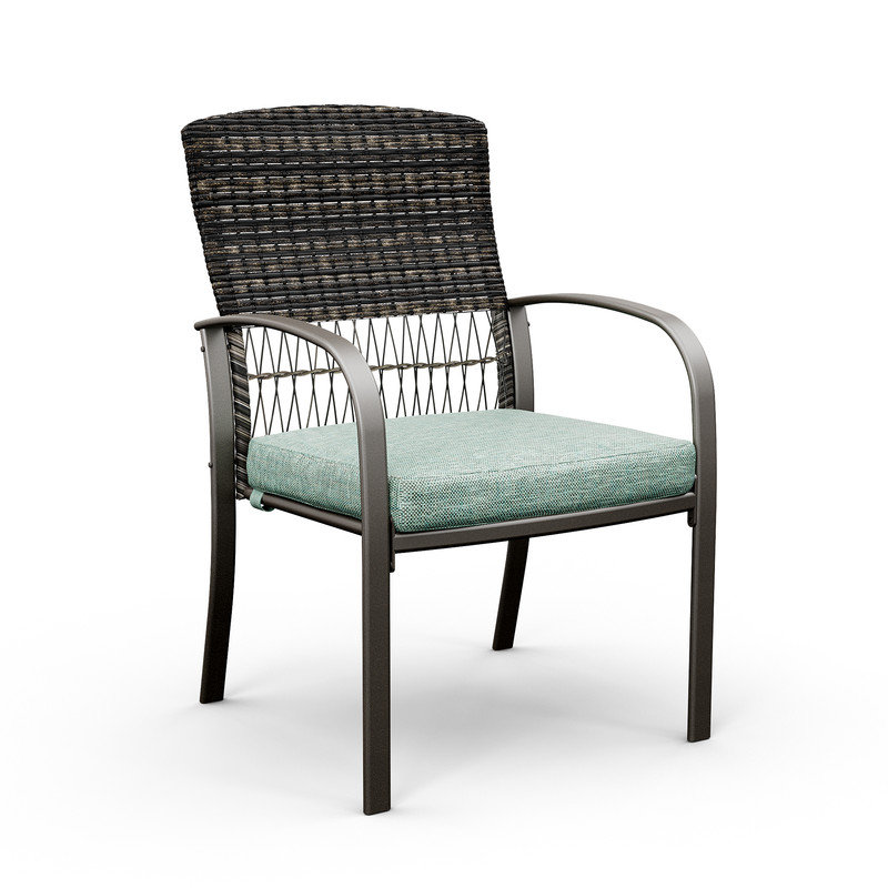 Chaise en rotin avec coussins Deguan (ensemble de 6), Vert