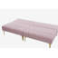 Futon convertible de 71 po avec pieds en métal doré (rose)