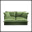 2 Seater Sofa With 2 Ottomans