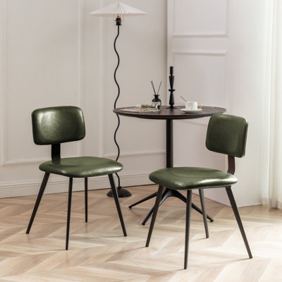 Nawrocki Faux Leather Dining Chair with Metal Legs