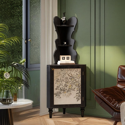 Armoire de coin multifonctionnelle à motif artistique