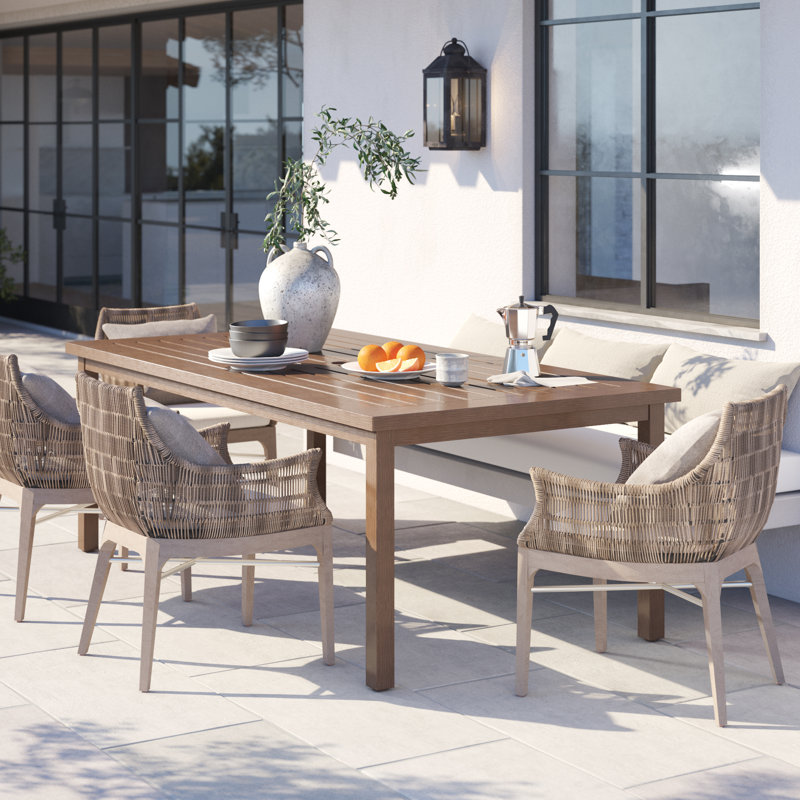 Club Aluminum Outdoor Dining Table, Oak