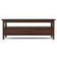 Table basse transitionnelle en bois massif l 48 po Warm Shaker avec tiroirs de rangement et tablette ouverte-122026453