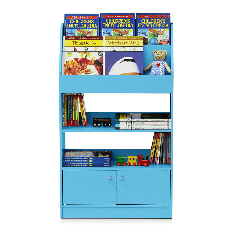 65cm Book, Magazine, Display Storage Cabinet, Light Blue