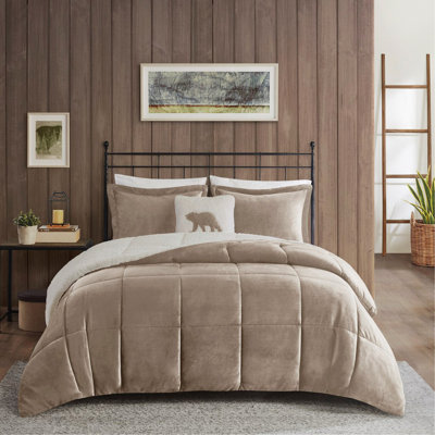 Ensemble d'édredon en duvet synthétique double / grand moelleux à Sherpa