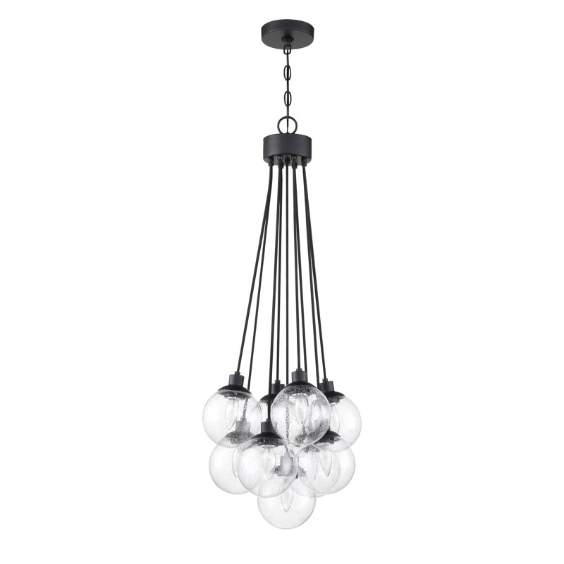 Luminaire suspendu sphère 9 lumières Olson, Dos plat