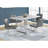 Dining Table 60" Rectangular, Grey Laminate Top, Metal Legs, Contemporary For Eating Spaces Rectangular Table, Surface, Fits 4