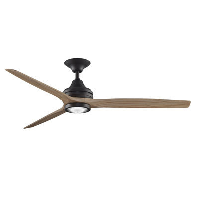 Spitfire 60 inch Indoor/Outdoor Ceiling Fan with LED Light Kit - Dark Bronze with Natural blades