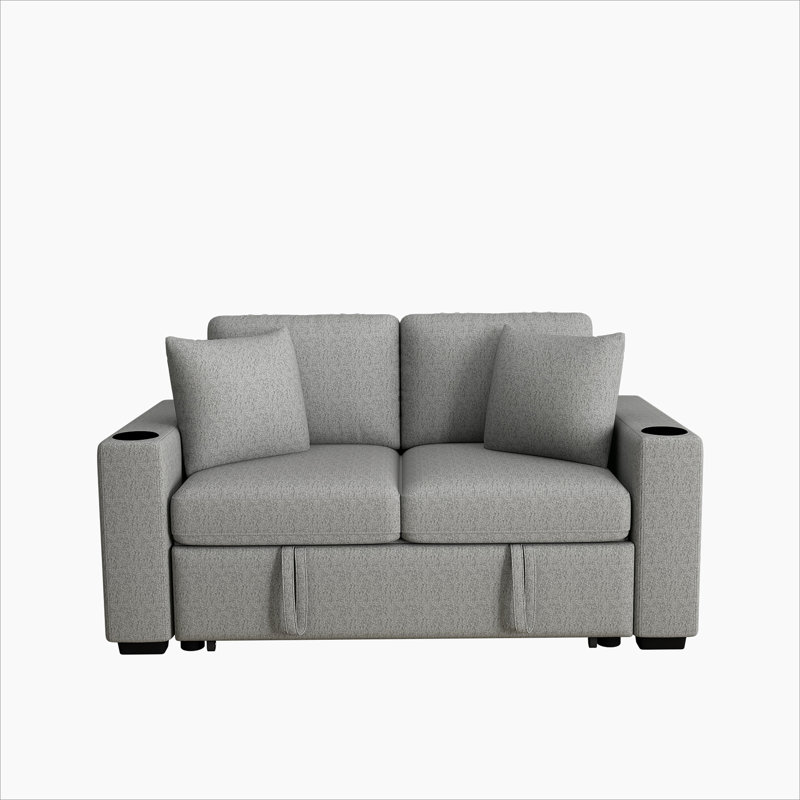 60,6 po. Canapé-lit coulissant 60,6 po., Gris
