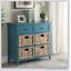 Élégante console sarcelle avec beaucoup de rangement, parfaite pour organiser et décorer les maisons modernes.-2131988558-2131988556