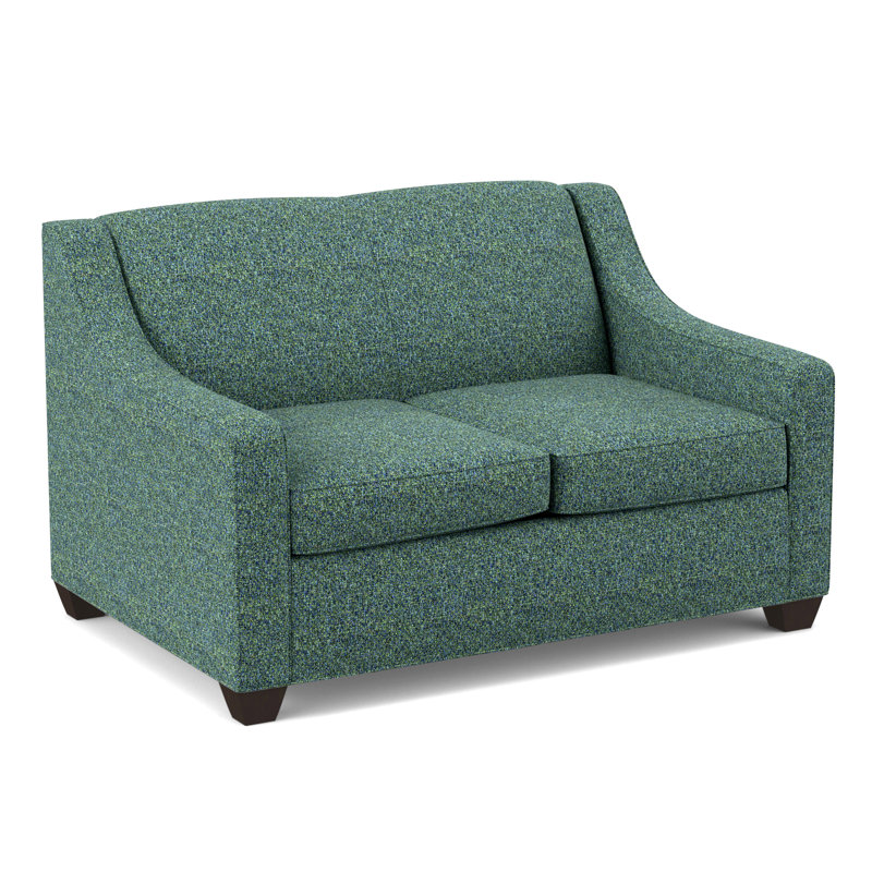 Phillips 52" Square Arm Loveseat with Reversible Cushions, Connelly Peacock, Cafelle
