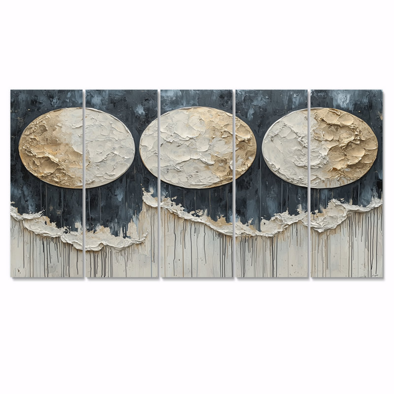 «Condol» - Art abstrait abstrait sur toile - Art mural moderne sur toile, H 28 po x l 60 po, 5