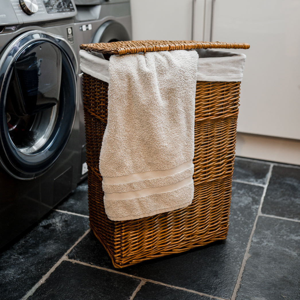 Rectangular Wicker Laundry Basket Bin