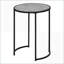 Table basse d'apparence grise grise avec pieds en métal noir, table d'appoint robuste et légère pour le salon et la chambre à coucher-300655134