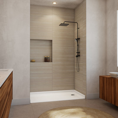 Base de douche 60 x 33 avec bonde droite DreamLine Crest