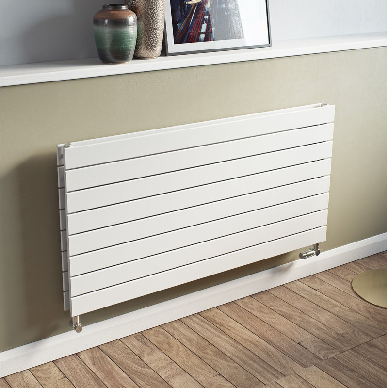 Andrew Horizontal Designer Radiator, White, 44.5cm H x 60cm W x 7.1cm D, 1