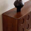 Meuble télé 78,74 Mid-Century en bois massif brun, console multimédia moderne pour le salon, entièrement assemblé