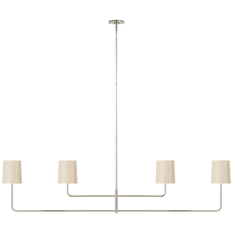 Go Lightly 4 - Light Chandelier, Polished Nickel, Ivory