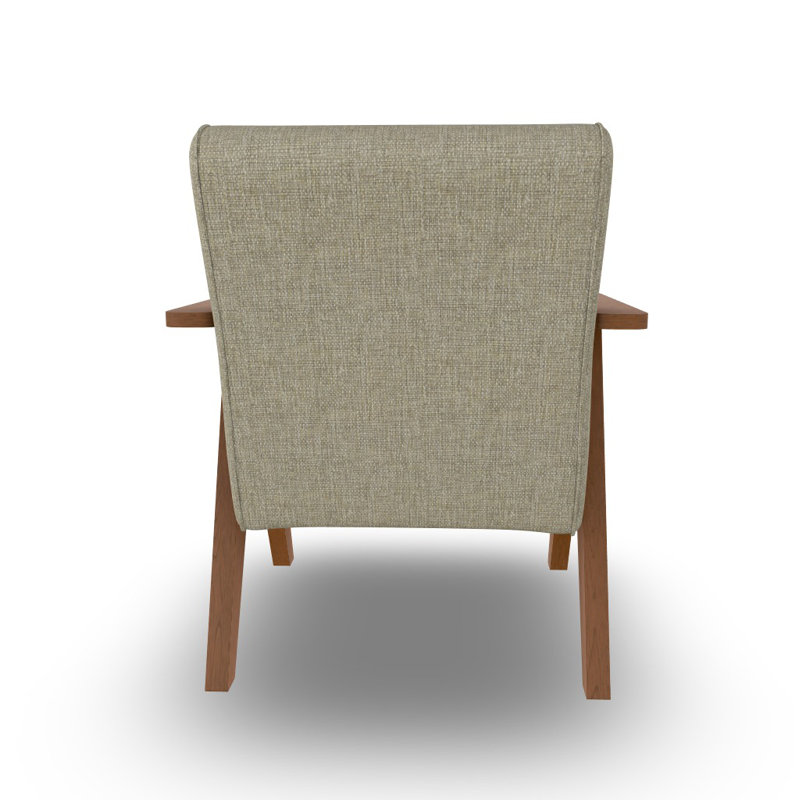 Accent Chair, Linen, Dark Walnut